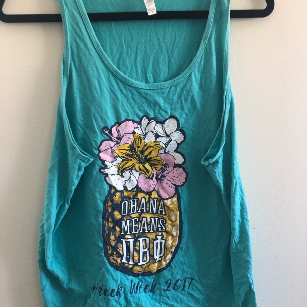 Pi Beta Phi Teal Greek Week Tank Top